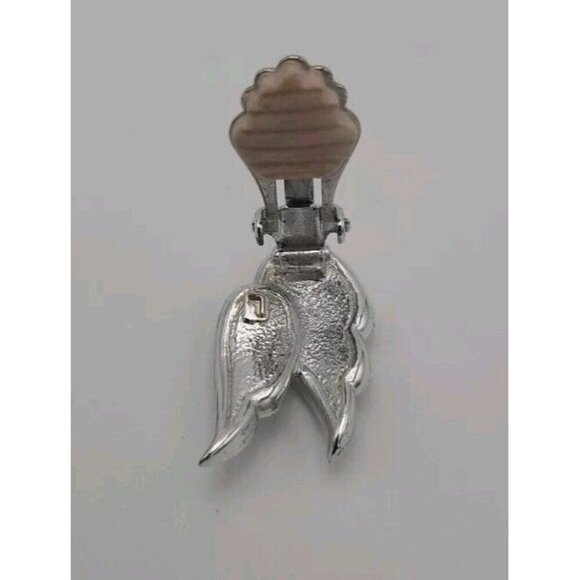 VTG Sarah Coventry Silver Rhinestone Angel Wings Clip On Earrings Free Shipping - Picture 7 of 9